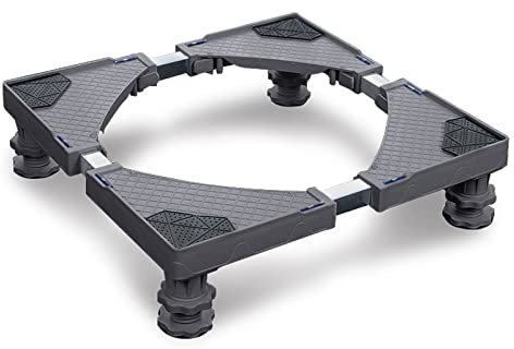 LARS360 Waschmaschine Sockel Untergestell mit 4 Füßen, Verstellbare Waschmaschine Sockel für Kühlschrank Trockner und Gefrierschrank mit Rutschfester Stoßdämpfungsfunktion (Schwarz)