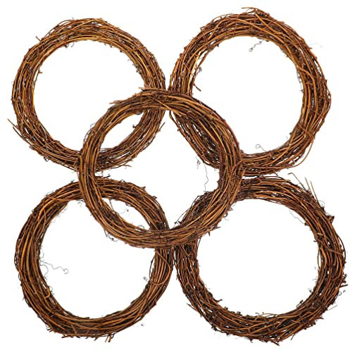 Rattan-Kranz-Set 25 cm Natürlicher Weinreben-kranzrahmen Zum Basteln Von Weihnachtsdekorationen