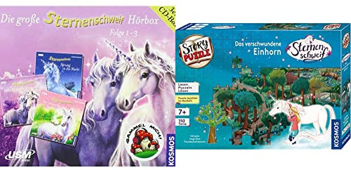 Die grosse Sternenschweif Hoerbox Folge 1-3 & KOSMOS 682279 Story-Puzzle: Sternenschweif - Das verschwundene Einhorn, 150 Teile inkl. exklusiver Kurzgeschichte, Lesen - Puzzeln
