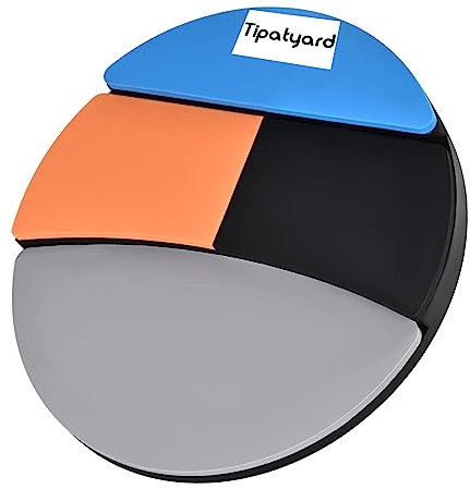 Tipatyard Drum Practice Pad, 12 Zoll Silent Practice Pad mit vier verschiedenen Spielflächen