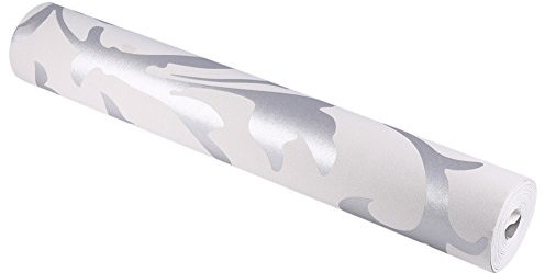 YLSZHY Papier Peint en Relief d'impression Moderne Non Tissé, Rouleau de Papier Peint Vertical 3D de Luxe Argenté pour Salon, Chambre à Coucher, Salle à Manger, Décoration de Bar