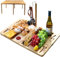 NatureNest Tagliere extra large per salumi,vassoio pieghevole portatile per formaggi,tavolino piccolo,set di coltelli multiuso per formaggi,adatto per esterni,anniversario di matrimonio,Natale