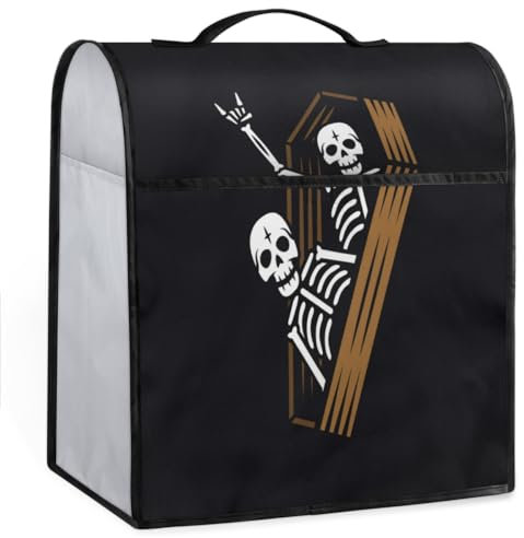 Abdeckung für Standmixer im klassischen Totenkopf-Stil, langlebig, für Küchengeräte, Kaffeemaschine, mit Taschen und Tragegriff oben
