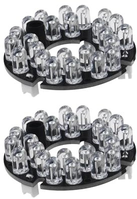 ECSiNG 2x 24 Pièces 850nm IR LED Panneau de Lumière Infrarouge Portée IR Jusqu'à 20-30 M pour Système de Surveillance par Caméra Et éclairage Nocturne de Diverses Caméras, Noir