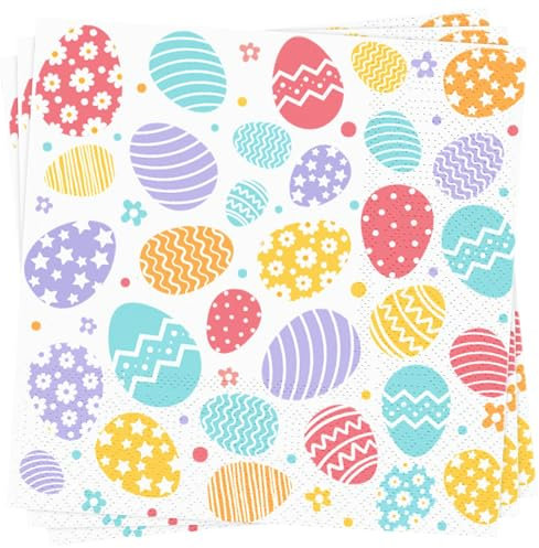 Osternservietten 50 Stück Servietten Osereier 33 x 33 cm Papierservietten Osterdeko Tischdeko für Ostern