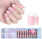 French False Nails Kit - 300pcs Pink Square Tips, Pre-applied Primer & Base Coat, Full Cover Stick On Nails for Women's French Manicure