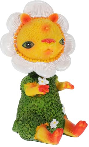 MUCKLILY Wohnkultur Sonnenblumen-Elfen-Ornamente Elfenmodell Landschaftsdekor Modelle Elfenstatue Mini Kleiner Mini- Schreibtisch Kunsthandwerk aus Harz Pappbecher Marionette