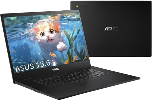 ASUS CX1500 Chromebook, 15.6 FHD Display, Intel Celeron N3350 (2-Core, up to 2.4 GHz), 4GB RAM, 128GB Storage (64GB eMMC+64GB Micro SD Card), Chrome OS, Mineral Gray, with 5AVE Accessories Bundle