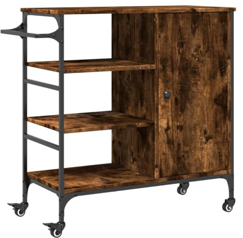 vidaXL Küchenwagen Räuchereiche 87,5x38,5x84,5 cm Holzwerkstoff