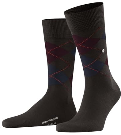 Burlington Herren Socken Edinburgh M SO Wolle gemustert 1 Paar, Braun (Dark Brown 5235) neu - umweltfreundlich, 46-50