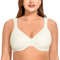 MELENECA Women's Plus Size Full Coverage Underwire Seamless Non Padded Minimizer Bra Off White 38DD