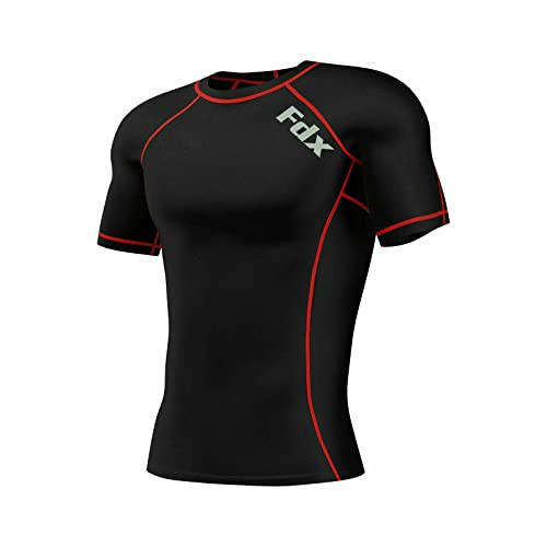 FDX Men's Compression Shirt Breathable Short Sleeve Base Layer Top