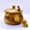 Ezo.Home Olive Wood Sugar Bowl with Lid and Spoon Handmade Capacity 100ml Sugar