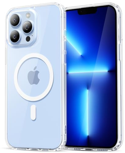 LoeoeL for iPhone 13 Pro Max Case Clear Mag Safe, Ultra Thin Slim Cover Magnetic Compatible with Magsafe Phone Case for Women Men Girl, Cute Soft TPU Silicone & Transparent Hard Plastic, Clear