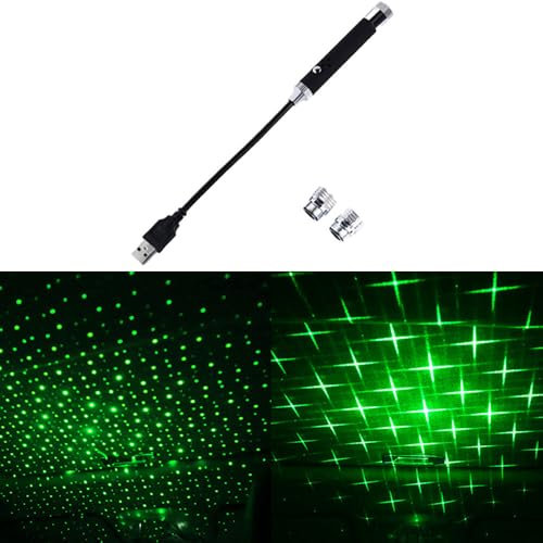 yufana Innen Atmosphäre Licht, USB NachtlichtBunt Auto, Mini Auto Decke Starlight, LED-Atmosphäre-Lichter, Mini Auto Innen Lampe, Geeignet für Die Partybar im Auto zu Hause (GrüNes Licht)