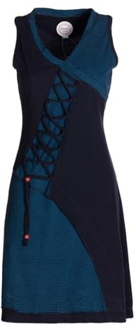 Vishes ärmelloses Damen-Kleid I Handgefertigt aus 100% Baumwolle I Kleid mit Wickeloptik I Ideal für Frühjahr & Sommer I Nachhaltige Alternative Bekleidung