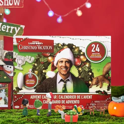 Asslye Weihnachtsferien Adventskalender 2024, National Lampoon's Christmas Vacation Adventskalender, Weihnachts 24-Tage Countdown Kalender Geschenke Enthält 24 3D Figures (3D)