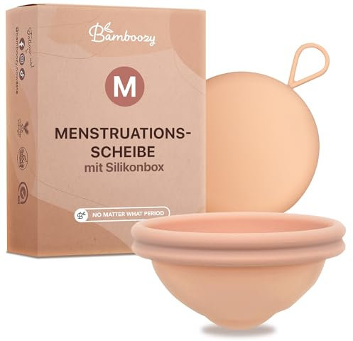 Bamboozy Disco Menstruale con Custodia in Silicone (M) - Disco Menstruale Sostenibile e Riutilizzabile in 100% Silicone Medicale - Senza BPA - Protegge fino a 12 ore - per Sport e Nuoto