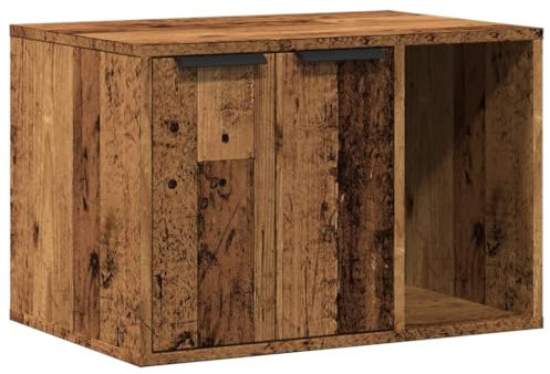 vidaXL Meuble de bac à litière pour Chat Vieux Bois Bois d'ingénierie