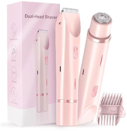 Dual-Head Hair Trimmer for Women,Komfortabler elektrischer 2-in-1-Damenrasierer,Intimrasierer für Frauen,IPX7 Wasserdicht Wiederaufladbarer Rasierer,Kabelloser Rasierer für Verschiedene Körperteile