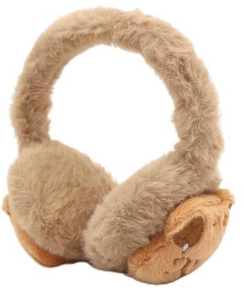 DHINCHANSAIB Casque anti-bruit pliable et réglable pour femme - Cache-oreilles en fausse fourrure souple, idéal pour l'hiver - Protection des oreilles (oreilles), marron, M