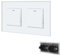 BSEED Interrupteur Verre 1 Gang 2 Voies + 1 Gang 2 Voies, Interrupteur à Bouton-Poussoir Encastré avec Témoin Lumineux LED, Interrupteur Mural pour Salon, Bureau, Cuisine-Blanc
