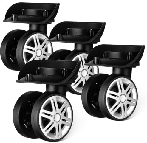 NULYLU Titan Koffer Ersatzrollen 4 Stück Abs Material mit Robustem Doppelrad Design und Breiter Kompatibilität Wagenrolle für Trolley und Gepäckersatzrad