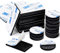 Redamancy 50 Pièces Double Face Extra Fort, 3mm Adhesif Double Face, Tampon Adhésif Double Face, Pastille Adhesive Double Face Imperméables Rectangulaire et Rond pour Bricolage Bureau Ménage（Noir）