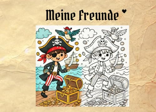 Freundebuch - Meine Piratenfreunde: Ein cooles Freunde buch für Kinder, spass und abenteuer, für 29 Freunde, Für deine besten Freunde, das perfekte Geschenk für Kinder,