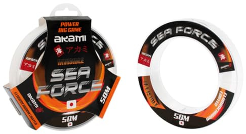 Akami SEA FORCE Fluorocarbon Coated - Monofilo da pesca Zero Memoria – Fluorocarbon Invisibile - Lenza da pesca Alta Resistenza - Terminali da Pesca