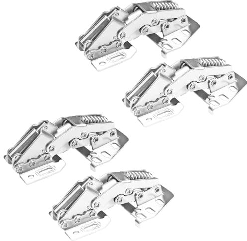 Qrity 4 Stück Schrankscharniere, Soft Close Scharniere, Caravan-Scharnier, Klappenstütze Lift, Hochklappscharnier