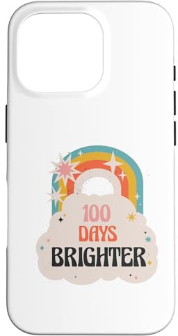 100 Tage hellerer 100. Schultag Hyper Rainbow Hülle für iPhone 16 Pro