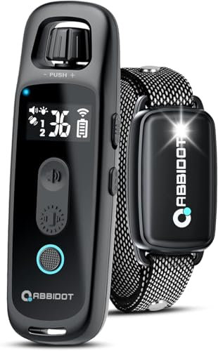 ABBIDOT Collier de Dressage pour Chien - sans Choc et Sûr, 2025 Vibration Améliorée, Rechargeable Collier Anti Aboiement avec Télécommande pour Petits et Grands Chiens (6-55 kg)