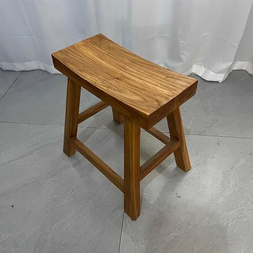 MTSYXYM Gartenbank Ohne Lehne Holzbank Rustikal Holzbank Ohne Lehne,Natürliche Holzmaserung,Einfaches Design,für Esszimmer, Flur, Garderobe.(50 * 26 * 45cm)