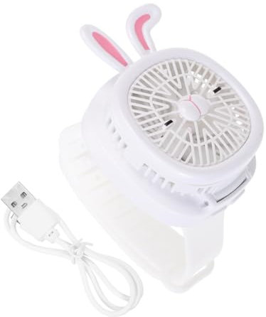 SHINEOFI Fan Fan ventilatore USB tifoso dell'orologio ventilatore indossabile forma ventilatore da polso portatile fan dell'orologio in miniatura plastica bianca
