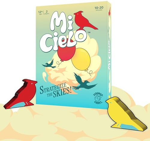 Scrungo Games Mi Cielo – Strategy Card Game for 2–6 Players | Fun Bird-Adventure Gameplay with Figurines | Includes 28 Cards & Rulebook | Family Friendly Gift