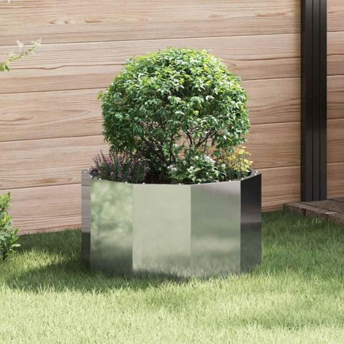 Emmtore Pflanzkübel Silber 60 x 60 x 35 cm Verzinkter Stahl