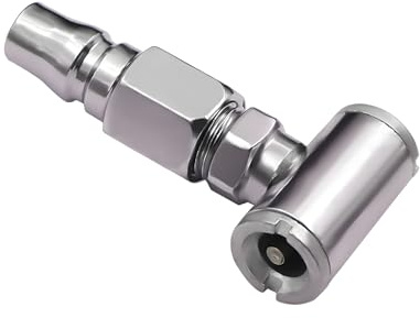 Tire Pump Air Chuck, Portable Car Inflator Nozzle, Quick Connect Thread Adapter with Brass Construction, Locking Valve for Tire Pumps Compressors, Inflation Tool for Auto Bike, for Garage Travel