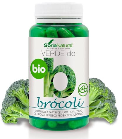 Soria Natural Verde de Brócoli - Fuente Rica en Vitaminas, Minerales y Oligoelementos - Propiedades Antioxidante y Detoxificante - Ayuda a Combatir el Estrés Oxidativo - 80 cápsulas de 580 mg.