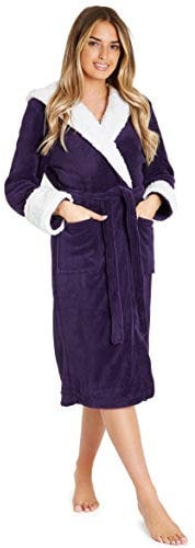 CityComfort Dressing Gown Women, Fluffy Bath Robes for Women, Gifts for Her (S, Deep Purple)