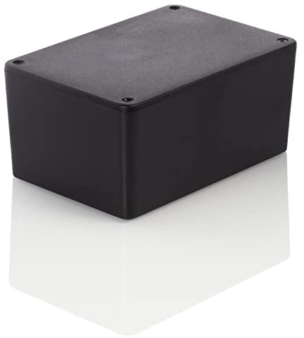 HeiGroup - MB7 ABS Kunststoffgehäuse mit Deckel, Mehrzweckgehäuse, Modulgehäuse, (LxBxH) 177 x 120 x 83 mm, mit Leiterplattenführung, Schwarz - Matt