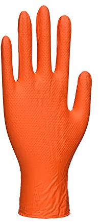 Portwest Orange HD Disposable Gloves, Color: Orange, Size: XL, A930ORRXL