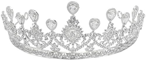 VALICLUD Strass Kristall Krone Brautkrone Hochzeit Tiara Haarschmuck für Hochzeitswettbewerb Geburtstag Abschlussball (Silber)