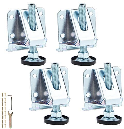 Lot de 4 Pieds de nivellement Robustes en Acier avec écrous de Verrouillage, Pieds de Meuble réglables M10 pour Tables, armoires, étagères, Meubles