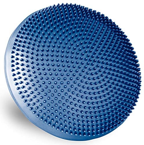 MAXXIVA® Ballsitzkissen Fitness Ø 33 cm mit Noppen Pumpe Fitness-Zubehör Fitness-Training Yoga Gymnastik Pilates Physiotherapie Luft-Kissen (Blau)