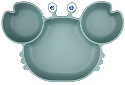 Assiette à ventouse pour bébé silicone, plaque d'alimentation antidérapante pour tout-petits Les enfants avec une forte aspiration, solide et épaisse, set de table pour bébé avec compartiments