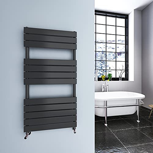 Heated Towel Rail Radiator for Bathroom Flat Panel Ladder Anthracite Designer Central Heating RADS 1200X600mm