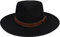 JK Home Fedora-Hut mit breiter Krempe, aus Wollfilz, Panama-Kappe, Einheitsgröße, Unisex, Damen und Herren, schwarzes geflochtenes Lederband, Black Leather Ribbon, Einheitsgröße