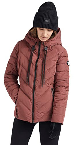 khujo Damenjacke EIJA2 Winterjacke hüftlang Winter Jacke Kapuze Steppjacke (674ROS-RED, M)