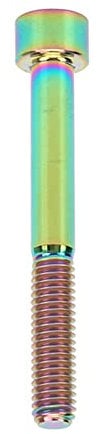 Keenso Bicycle Handlebar Stem Screw,M6 x 50mm Titanium Alloy Bike Stem Screw Pillar Head for Fixing Common Bicycle Stem(Dazzling)